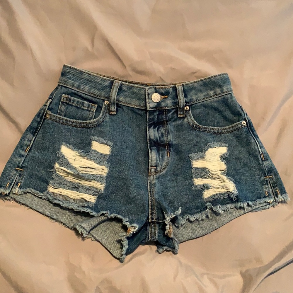 High rise jean shorts